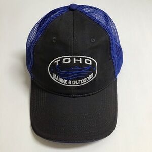 TOHO Marine Outdoors Hat Mesh Cap Adjusts Blue Gray White Lake Boating Sea